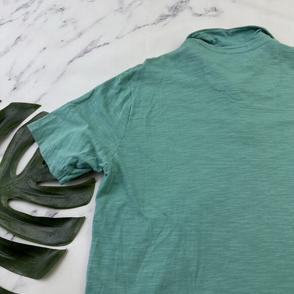 Tommy Bahama Mens Polo Shirt Size L Light Teal Blue Short Sleeve Solid - Picture 11 of 12